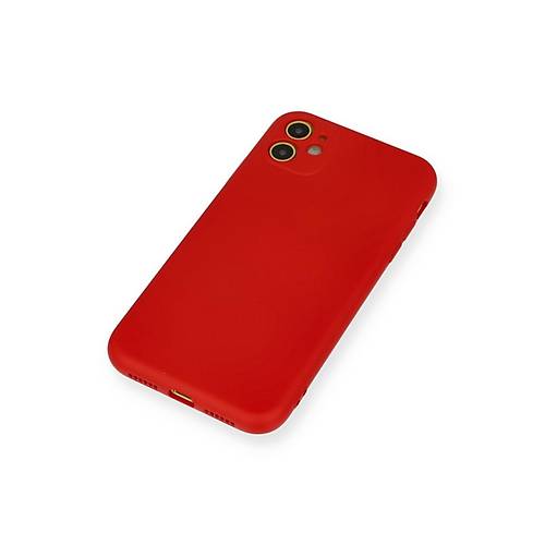 iPhone 11 K�l�f Nano i�i Kadife Silikon - K�rm�z�
