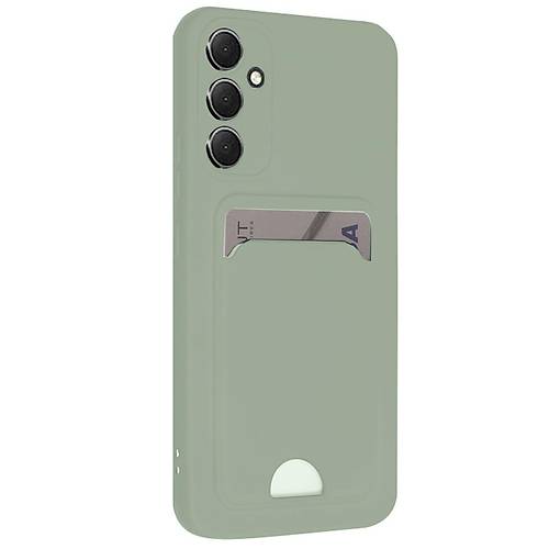 Galaxy A16 5G K�l�f Kelvin Kartvizitli Silikon - A��k Ye�ili