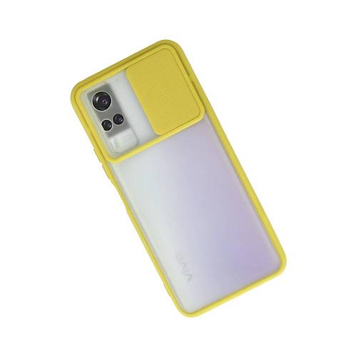 Y53S K�l�f Palm Buzlu Kamera S�rg�l� Silikon - Sar�