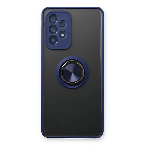 Galaxy A53 5G K�l�f Montreal Y�z�kl� Silikon Kapak - Lacivert