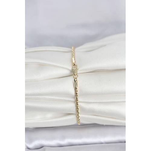 CM 14K Gold Renk Burgulu Zincir Model Kad�n Bileklik