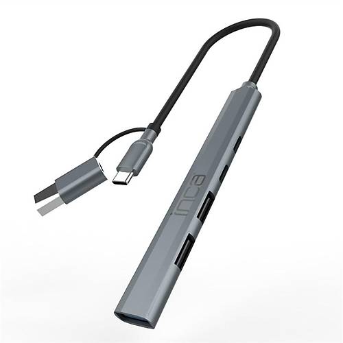 INCA IUTP-06T USB 3.0 TYPE-C 3.1 HUB 1 X USB 3.0 +2 X USB+TYPE-C+PD100W 2.0 ALUMINYUM KASA �OKLAYICI