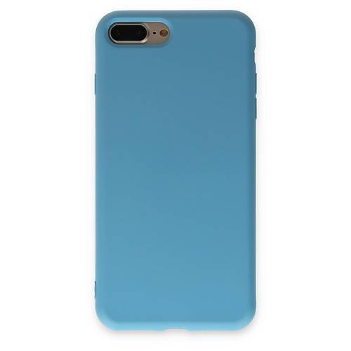iPhone 7 Plus K�l�f Nano i�i Kadife Silikon - Mavi