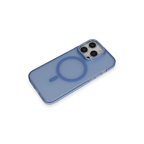 iPhone 14 Pro Max Frost Standl� Magsafe Kapak - Sierra Blue