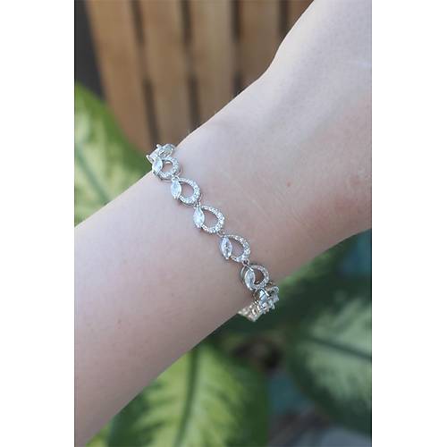 Vip Seri Pirin� Zirkon Ta�l� G�m�� Renk Arpa Model Bileklik