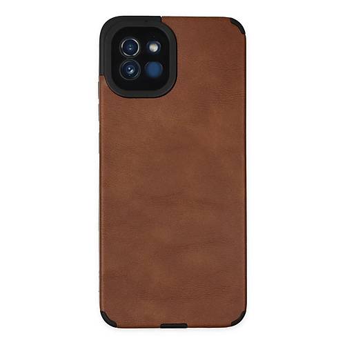 Galaxy A03 K�l�f Loop Deri Silikon - Kahverengi
