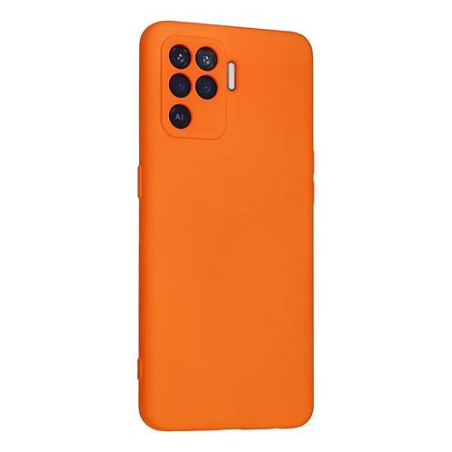Reno 5 Lite K�l�f Nano i�i Kadife Silikon - Turuncu