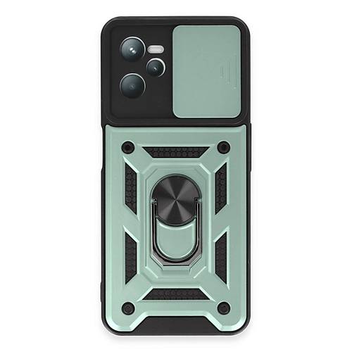 Realme C35 K�l�f Pars Lens Y�z�kl� Silikon - Ye�il