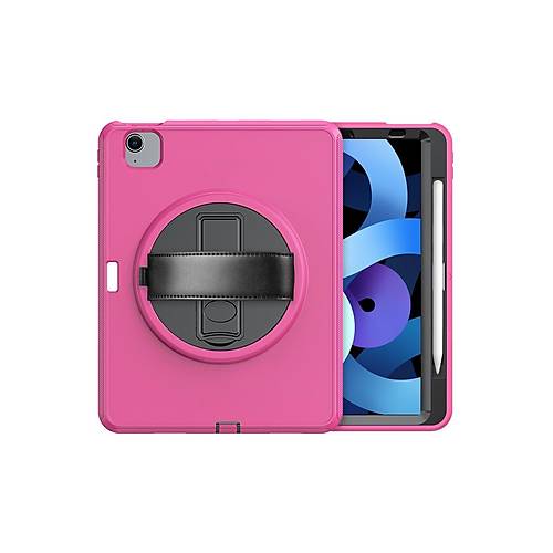 iPad 2022 10.9 (10.nesil) K�l�f Hand Strap Tablet K�l�f� - Pembe