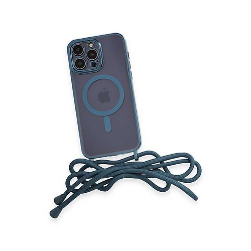 iPhone 12 Pro Max K�l�f Divo Lazer Ask�l� Magsafe Kapak - Sierra Blue