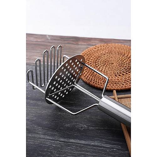 Paslanmaz �elik Sapl� Patates Ezici & Pratik Sebze P�resi Haz�rlama Gereci (23 cm)