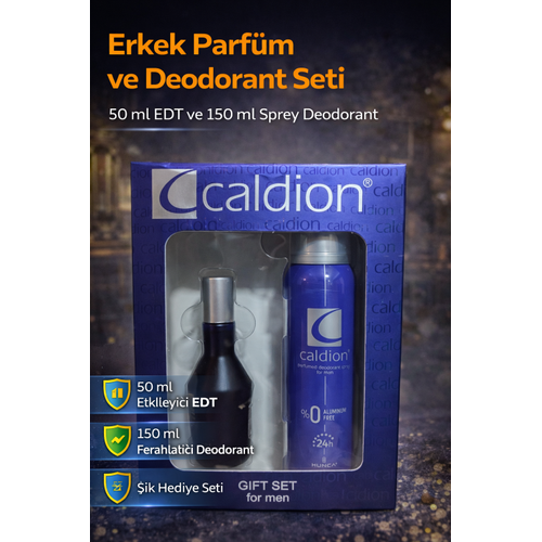 Erkek Parf�m ve Deodorant Seti 50 ml EDT + 150 ml Sprey Deodorant Kal�c� Ferah Koku Hediye Seti