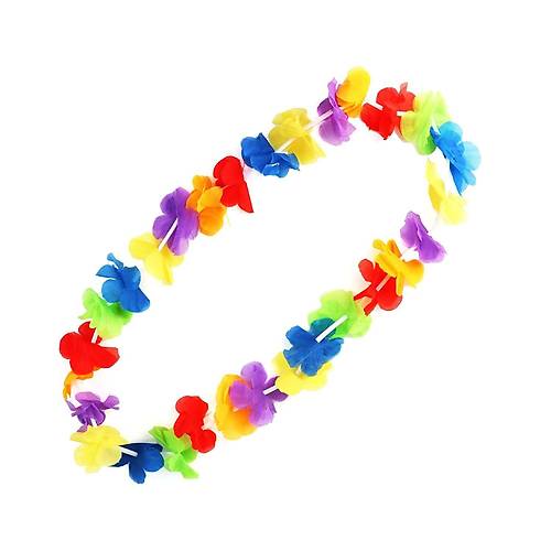 Hawaii �i�ekli Boyun Kolyesi - Renkli Tropikal Parti Leisi