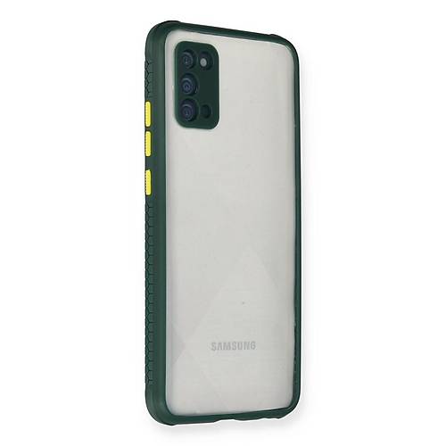 Galaxy A02S K�l�f Miami �effaf Silikon - Koyu Ye�il
