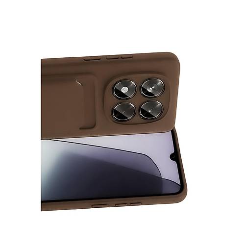 Redmi Note 15 Pro 5G Kelvin Kartvizitli Silikon - Kahverengi