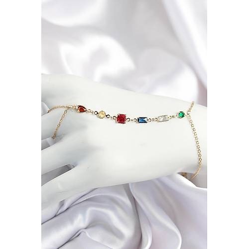 Pirin� Renkli Zirkon Ta�l� Y Model Gold Renk Kad�n �ahmeran