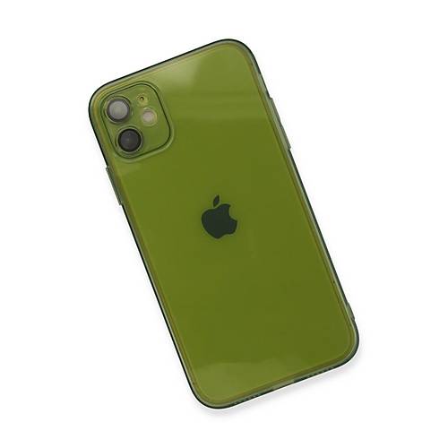 iPhone 12 K�l�f Fly Lens Silikon - Ye�il