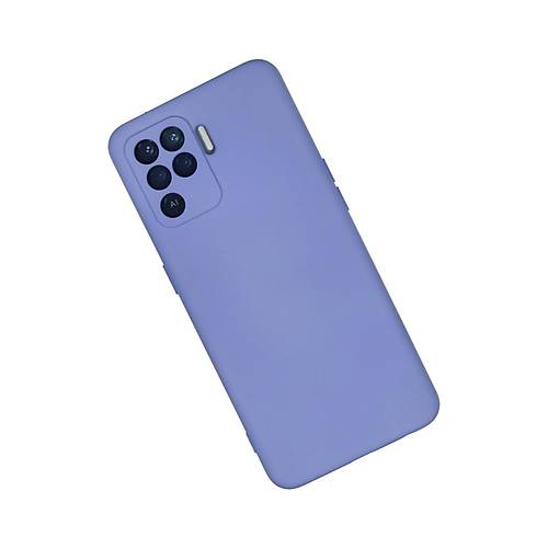 Reno 5 Lite K�l�f Nano i�i Kadife Silikon - Lila