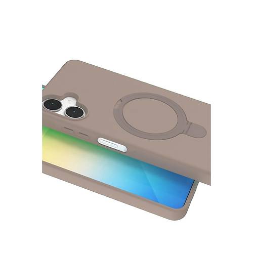Galaxy A06 Regal Magsafe Standl� Kapak - ��l Titanyum