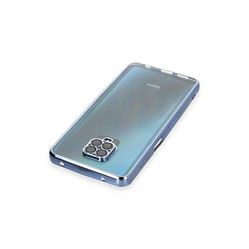 Redmi Note 9 Pro K�l�f Razer Lensli Silikon - A��k Mavi