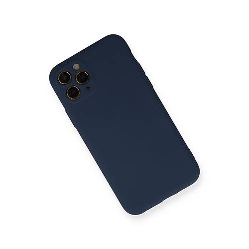 iPhone 11 Pro K�l�f Nano i�i Kadife Silikon - Lacivert