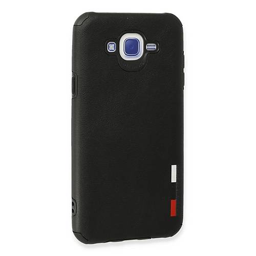 Galaxy J7 K�l�f Loop Deri Silikon - Siyah