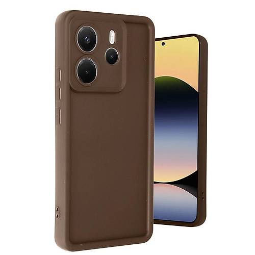 Redmi Note 14 4G K�l�f Viera Silikon - Kahverengi