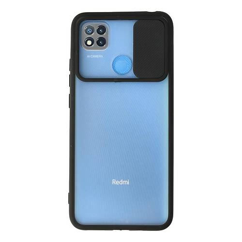 Redmi 9C K�l�f Palm Buzlu Kamera S�rg�l� Silikon - Siyah