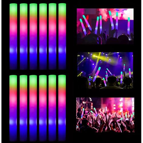 Led I��kl� Rengarenk S�nger Parti �ubuk I��kl� Kau�uk Sopa 46 cm 12 Adet