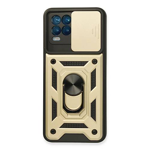 Realme 8 K�l�f Pars Lens Y�z�kl� Silikon - Gold