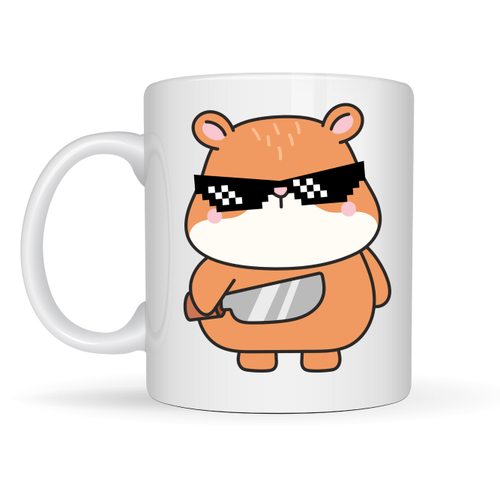 Cool Hamster Tasar�ml� Porselen Kupa MODEL 81 � E�lenceli, Karizmatik ve Enerji Dolu Kahve Kupas�