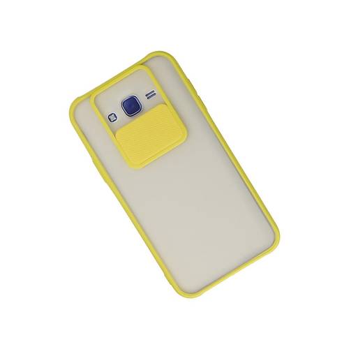 Galaxy J7 K�l�f Palm Buzlu Kamera S�rg�l� Silikon - Sar�