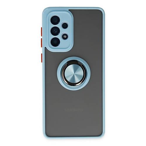 Galaxy A33 5G K�l�f Montreal Y�z�kl� Silikon Kapak - Buz Mavi
