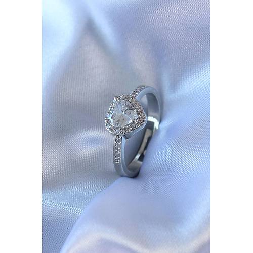 G�m�� Renk Kalp Zirkon Ta�l� Charm Model Pirin� Kad�n Y�z�k