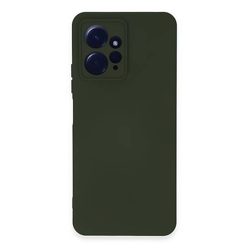 Redmi Note 12 4G K�l�f Nano i�i Kadife Silikon - Koyu Ye�il