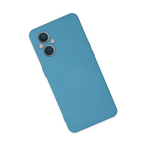 Reno 7 Lite K�l�f Nano i�i Kadife Silikon - Mavi