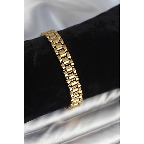 316L �elik Gold Renk 9 mm Kal�nl�k Erkek Bileklik