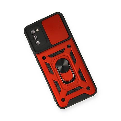 Galaxy A03S K�l�f Pars Lens Y�z�kl� Silikon - K�rm�z�
