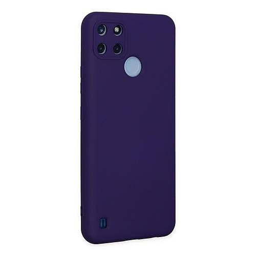 Realme C25Y K�l�f Nano i�i Kadife Silikon - Mor