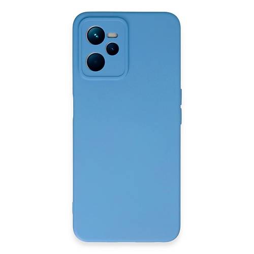 Realme C35 K�l�f Nano i�i Kadife Silikon - Mavi