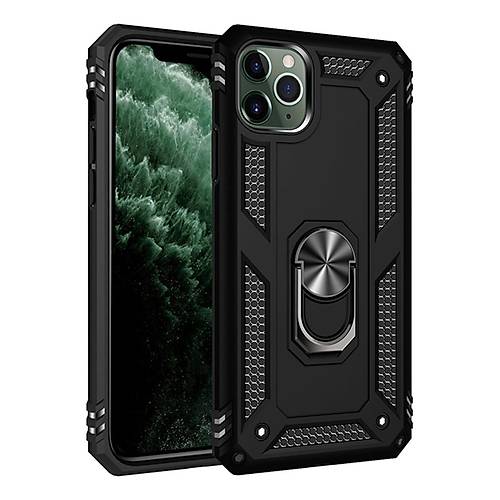 iPhone 11 Pro Max K�l�f Sofya Y�z�kl� Silikon Kapak - Siyah
