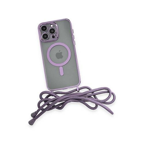 iPhone 12 Pro Max K�l�f Divo Lazer Ask�l� Magsafe Kapak - Lila