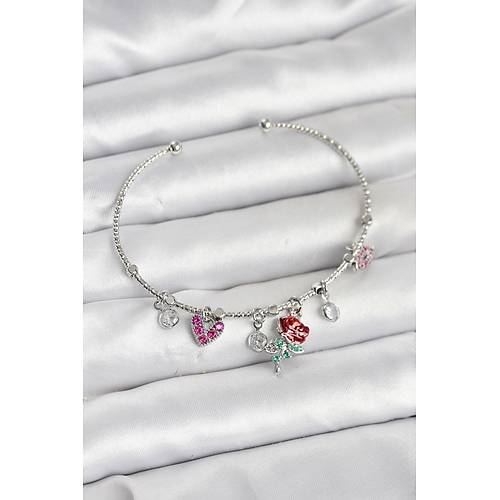 G�l Charml� G�m�� Renk Pirin� Kad�n Bileklik