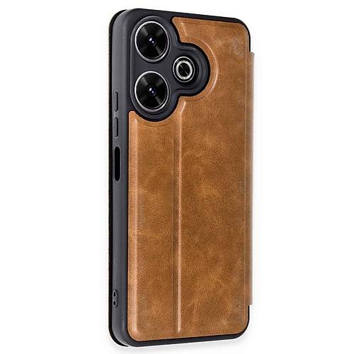 Redmi 13 4G K�l�f Flip Cover - Taba