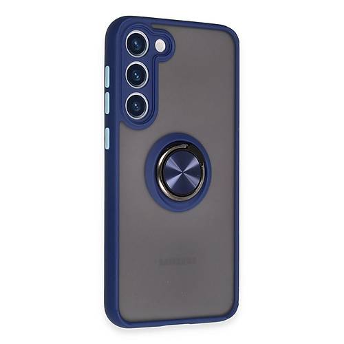 Galaxy S23 Plus K�l�f Montreal Y�z�kl� Silikon Kapak - Lacivert