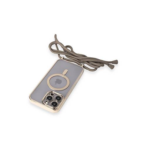 iPhone 12 Pro Max K�l�f Divo Lazer Ask�l� Magsafe Kapak - Gold