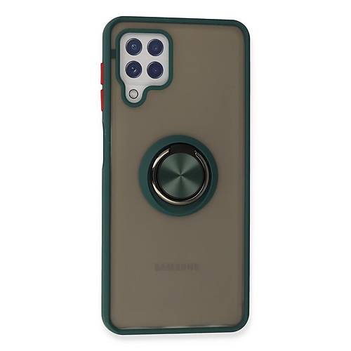 Galaxy A22 K�l�f Montreal Y�z�kl� Silikon Kapak - Ye�il