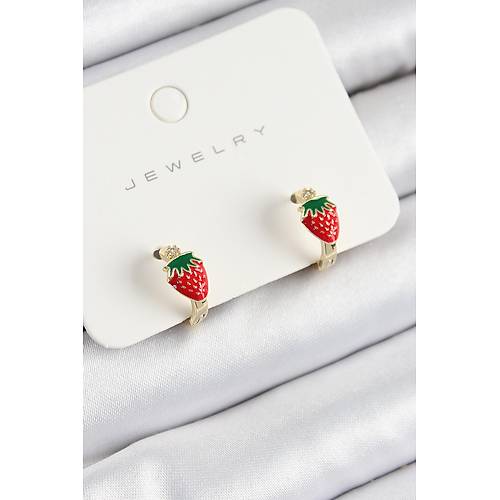 Pirin� �ilek Model Gold Renk �ocuk K�pe