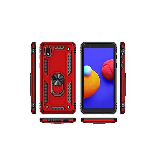 Galaxy A01 Core K�l�f Sofya Y�z�kl� Silikon Kapak - K�rm�z�