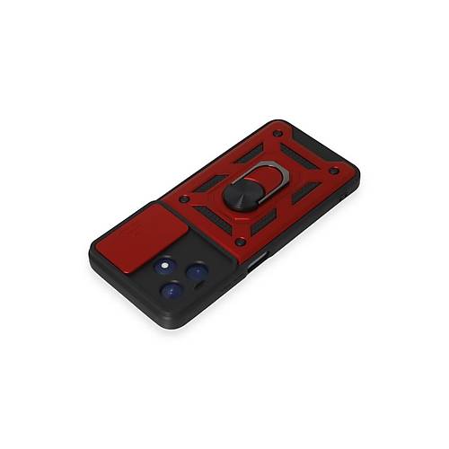 Realme C53 K�l�f Pars Lens Y�z�kl� Silikon - K�rm�z�